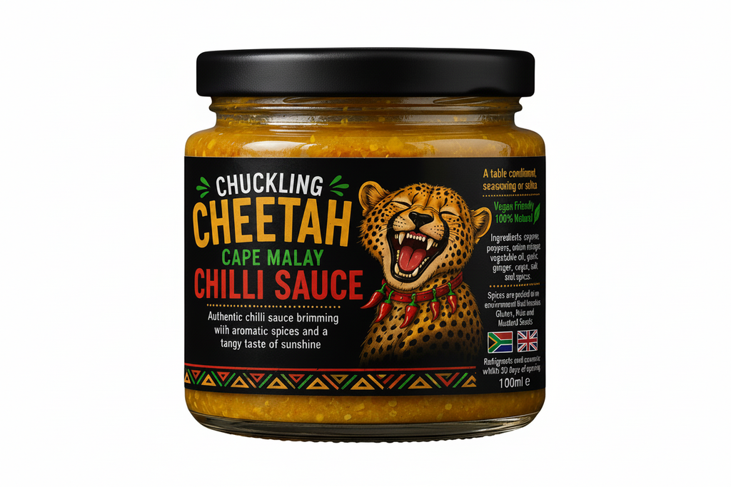 Chuckling Cheetah Chilli Sauce - White Background